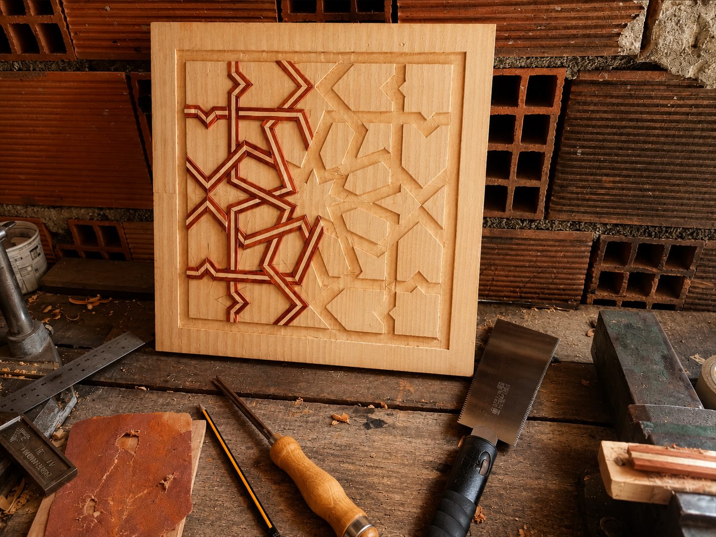 Proceso de trabajo artesanal en madera